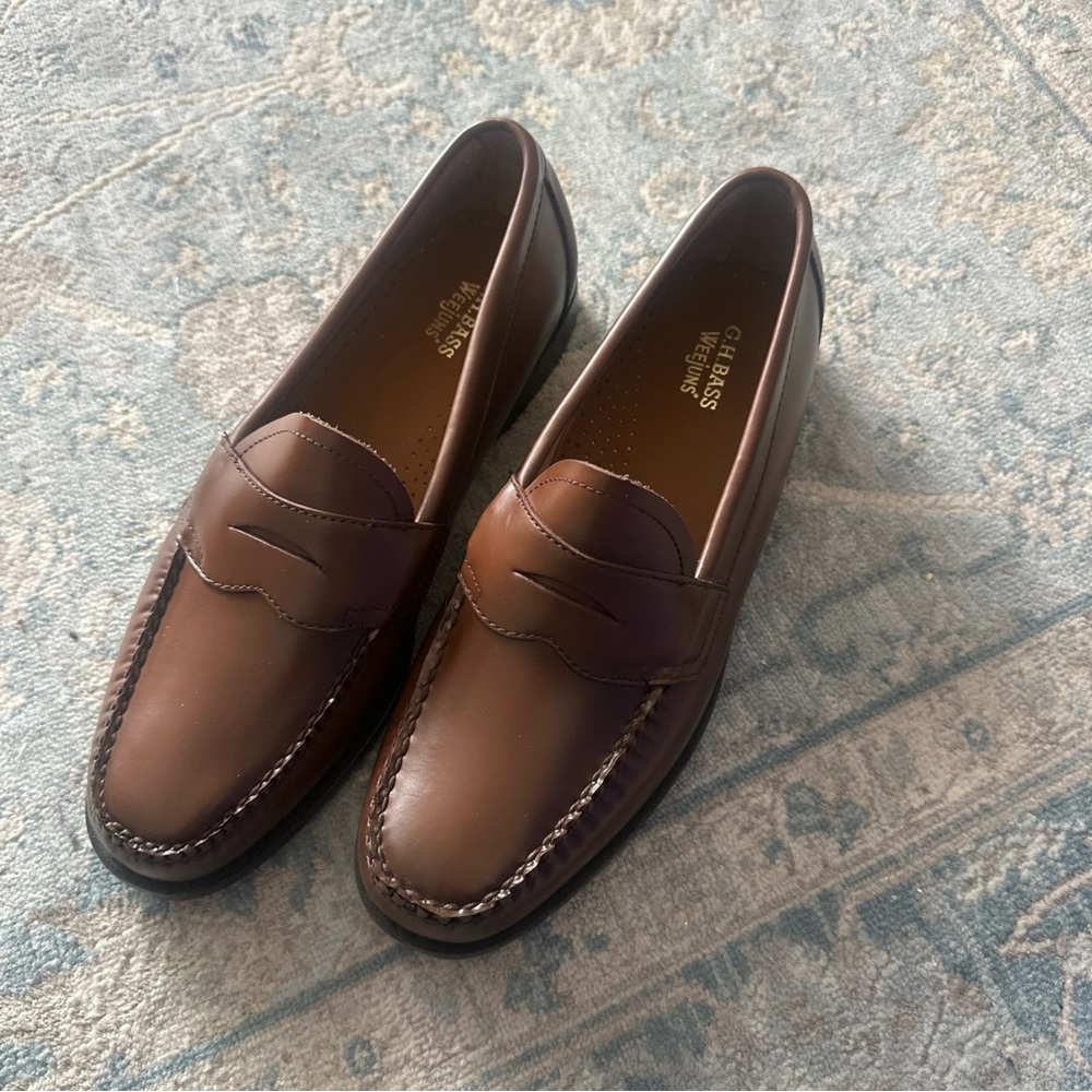 G.H. Bass & Co. Men’s Logan Brown Leather Penny Loafers